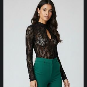 Elegant Black Lace Women Top